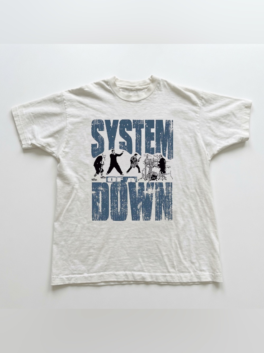 System Of A Down Band SOAD Concert White Grunge Alt Rock Retro Graphic T-Shirt